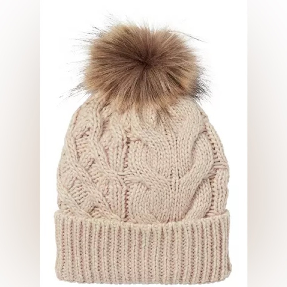 Calia cable knit pom hat